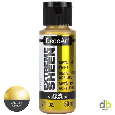 DecoArt Extreme Sheen Metallics Acrylic Craft Paint 2oz 59ml Bottles • £3.49