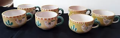 Solimene Vietri Campagna Italian Cup Mug Yellow & Green With Chickens  • $20