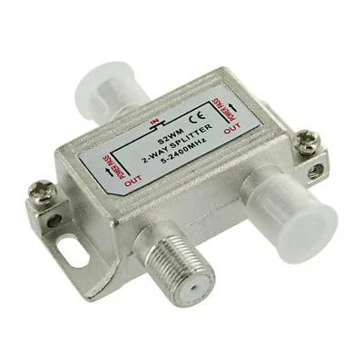 $3.33 • Buy 2 Way TV F Type Splitter 5-2300MHz 12V DC 500mA
