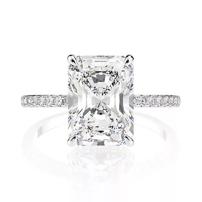 $39.99 • Buy 925 Sterling Silver Rectang 7CT Diamond Created Quality Women's Wedding Ring R33