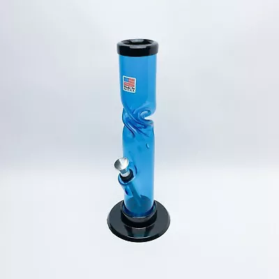 Acrylic 9  Inch Tall Cyan Twisted (Ice Catcher) Straight HOOKAH WATER PIPE • £21.16