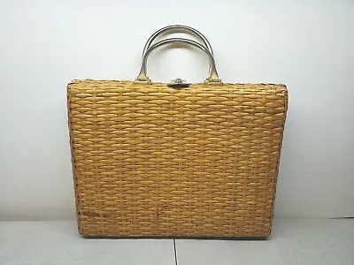 Korei Woven Wicker Travel Bag Case Made In Italy Vintage Caribbean Tropical Vibe • $64.99