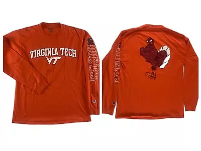 Virginia Tech Hokies Long Sleeve T-Shirt Size Medium Back Graphic Mens M • $19.99