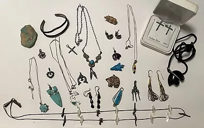 Sterling Silver Native American Wear And Repair Vintage Jewelry Lot • $99