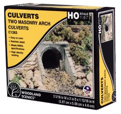 HO Scale Woodland Scenics C1263 Masonry Arch Culvert (2) Pcs • $9.34