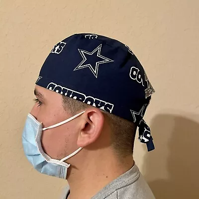 Dallas Cowboys Mens Scrub Cap| Cowboys Nurse Hat| Doctor OR Cap Cowboys Blue • $30.99