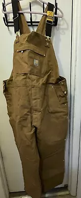 Carhartt Bib Overalls Loose Fit Firm Duck Insulated OR4393-M Men’s 2XLT NEW! • $74