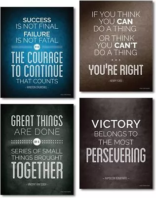 Historical Quote Motivational Inspirational Posters Success Wall Art By Leaders • $20