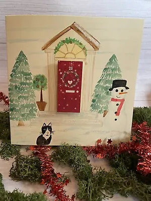 £5 • Buy Hand Painted Christmas House Cat Card