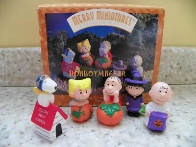 Hallmark Merry Miniatures 1996 Peanuts Pumpkin Patch Snoopy Linus Halloween Set • $19.99