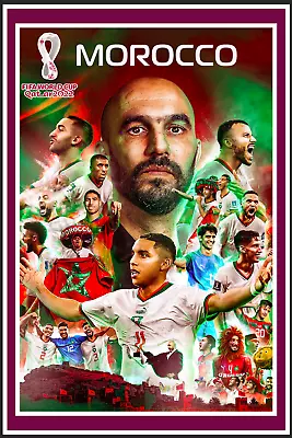 $9.95 • Buy Qatar 2022 World Cup Morocco Soccer Poster  12x18 Inches