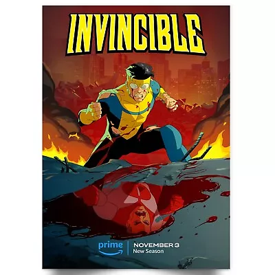 Invincible Season 2 Animated Superhero TV Series Poster Print A5 A4 A3 A2 A1 • £5.99