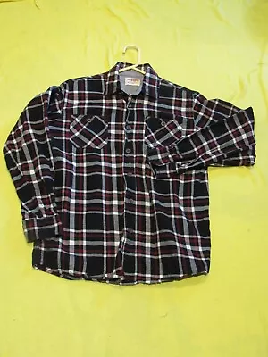 Men's Plaid Wrangler Authentics L/S Flannel Shirt Size M • $13.99