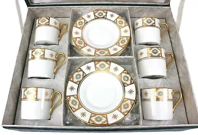 £150 • Buy Rare Aynsley Jewelled China Demi Tasse Cup Saucer Set 12pc