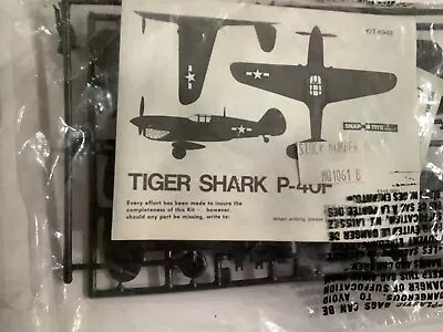 Vintage Rare  VINTAGE MONOGRAM 1/64 CURTISS P-40F TIGER SHARK #6948  Snap Tite • $15