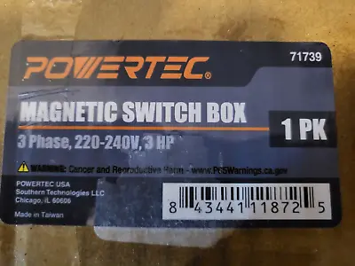 POWERTEC 71739 3-Phase Magnetic Switch Box 220-240V 3 HP UL Approved • $109.99