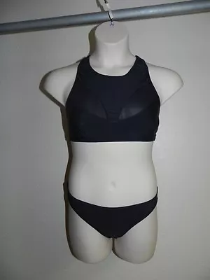 Apollo Swimwear Swimsuit Bikini Womens Medium Black Sheer Cut Outs Wire Free NWT • $16.25