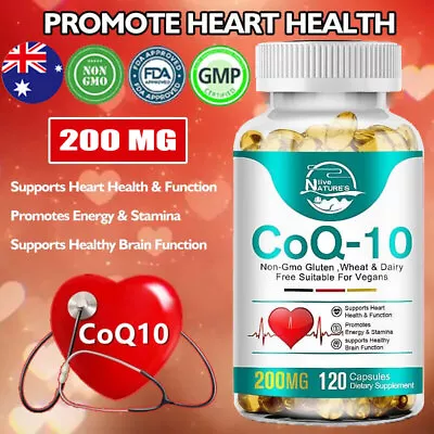 CoQ 10 Coenzyme Q10 Vegan 200mg 240 Capsules Cardiovascular Heart Health Energy • $20.99