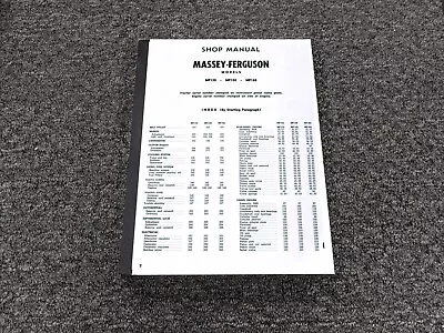 I&T Massey-Ferguson MF135 MF150 MF165 Tractor Shop Service Repair Manual • $209.30