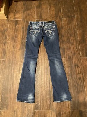 $47.99 • Buy Rock Revival Jeans 27 Alanis Boot Womens Med Wash Faded Embroidered