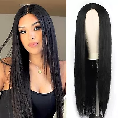 Long Straight Black Hair Wigs Womens Party Pop Daily Party Ladies Full Wig USA • $13.85