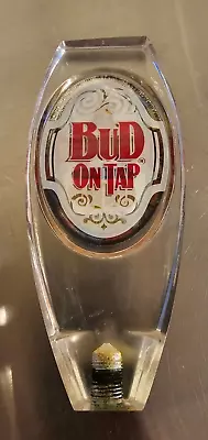 Vintage BUD ON TAP Budweiser Tap Beer Pull Handle Two Sided Acrylic • $12.25
