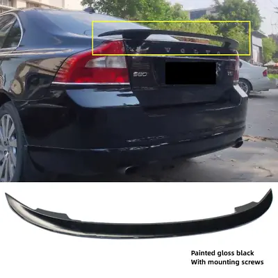 Fit For Volvo S80 2006-2016 Gt Style Gloss Black Rear Trunk Spoiler Lip Wing Abs • $69.35