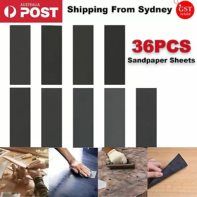 36x Sandpaper Wet Dry Sanding Sheet 400 600 800 1000 1200 1500 2000 3000 Grit AU • $8.65