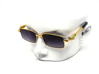 Mens Sunglasses Hip Hop Quavo Migos  SQUARE Frame Clear Lens Gold Sophisticated • $14.99