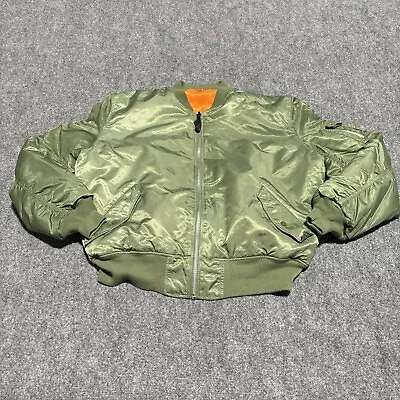 MA-1 Flight Jacket Men's Extra Large Green Full Zip Bomber Knox Armory Nylon • $48.88