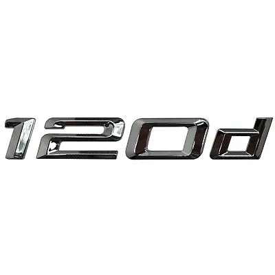 Silver Chrome 120D Car Flat Letter Number Rear Trunk Boot Badge Emblem For BMW • £9.99
