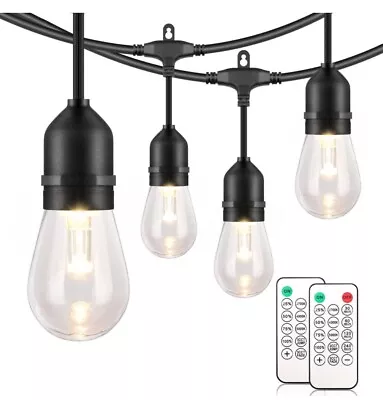 Mlambert 3 Color Outdoor LED Dimmable String Lights For Patio With Remote Plug  • $30