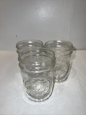 Lot Of 3 Vintage Ball Canning JELLY? Mar  Embossed Fruit 4 Ounce No Lid • $20.25
