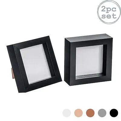 2x 3D Box Photo Frames Standing Hanging Craft Shadow Picture Frame 4 X 4  Black • £10