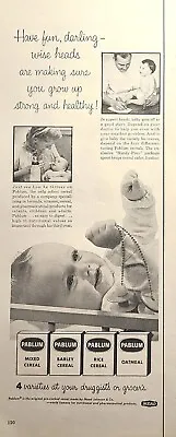 Pablum Pre-Cooked Cereals Baby Food Mead Johnson & Co. Vintage Print Ad 1954 • $12.77