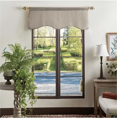 Martha Stewart Lucca  Velvet Window Valance - Linen Color • $22.50