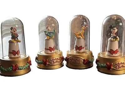 Disneys An Enchanted Christmas Thimble Set Mickey & Minnie Mouse Donald & Pluto • $125