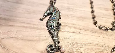 Vtg Mary Demarco Seahorse Necklace Mermaid Toggle Clasp 20  Awesome! • $24.50