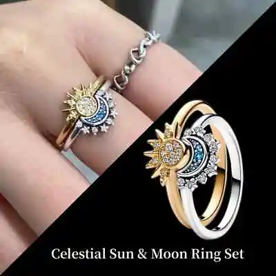 Celestial Sun And Moon Rings Set • $20