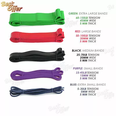 $6.55 • Buy SET POWER Heavy Duty RESISTANCE BAND Gym Yoga LOOP Exercise Fitness Workout AU