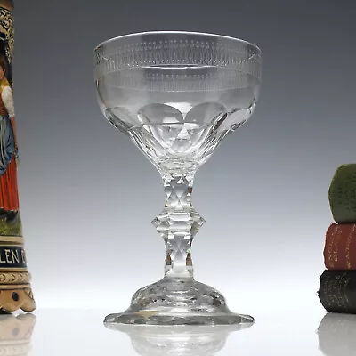 18th Century Facet Cut Champagne Glass C1780 • £190