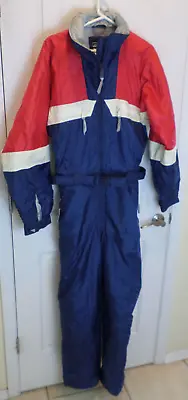 Vtg. Skitique Red White And Blue One Piece Ski/Snow Suit. Men's Large • $149.95