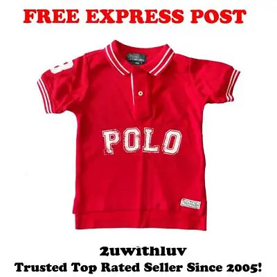 Ralph Lauren Short Sleeve Cotton Polo Shirt Baby Toddler Kids Free Express Post • $23.90