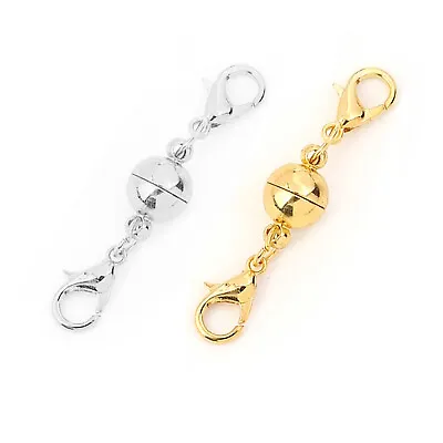 Gold Silver Strong Magnetic Converter Necklace Bracelet Easy Clasp Connector • £3.29