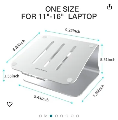 Bestand Laptop Stand Aluminium With Heat Vent For Macbook Air/Pro Dell HP Lenovo • £18