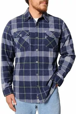 Freedom Foundry Fleece Shirt Men XXL Metal Buttons Lightweight Pockets Blue • $15.25