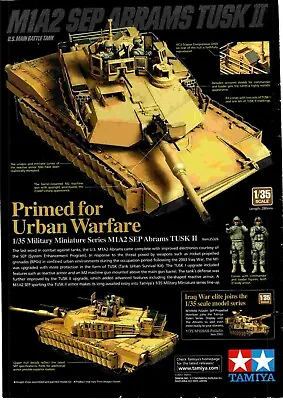 Framed Model Kit Advert 11x8 Tamiya M1a2 Sep Abrams Tusk Ii U.s Battle Tank • $28.35