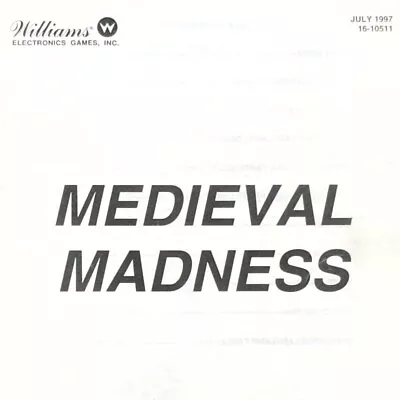 Williams Medieval Madness Pinball Machine Manual Operators Handbook ORIGINAL • $18.77
