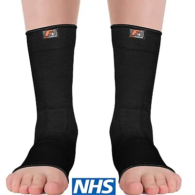 Copper Ankle Support Compression Socks Achilles Tendon Brace Pair Sprain Sports • £5.49