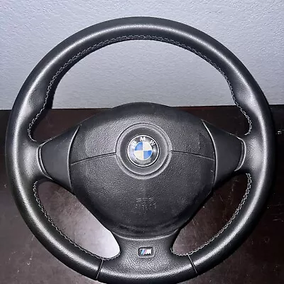 1994-1999 BMW E36 M3 Factory M Sport Steering Wheel Black Leather OEM NO BAG • $145